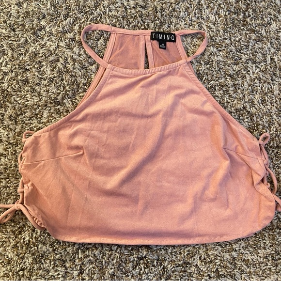 TIMING Velvet Crop Top MAUVE, medium - Picture 4 of 6